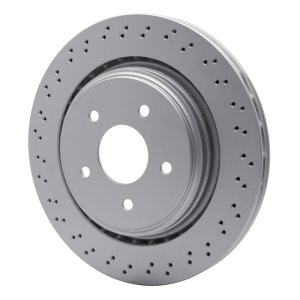 Cadillac XLR Brake Rotor (1) - Rear - R1 Concepts - Drilled GeoSPEC Coated - `06-`13